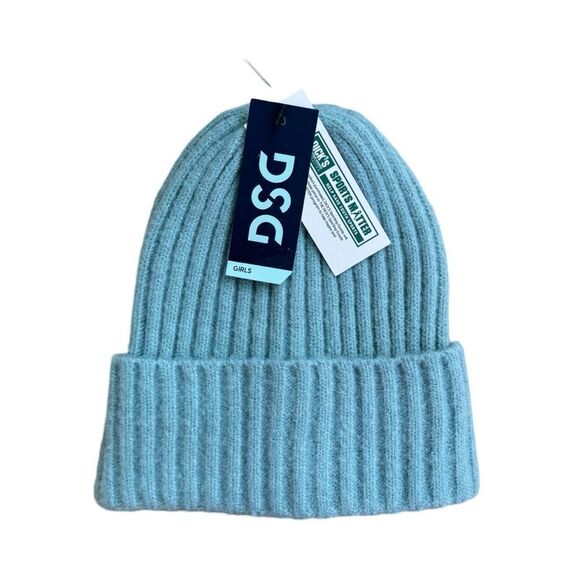 DSG Girls Core Rib Knit Beanie Set of 2 Toasted Cinnamon & Vintage Sage NWT - Picture 2 of 3